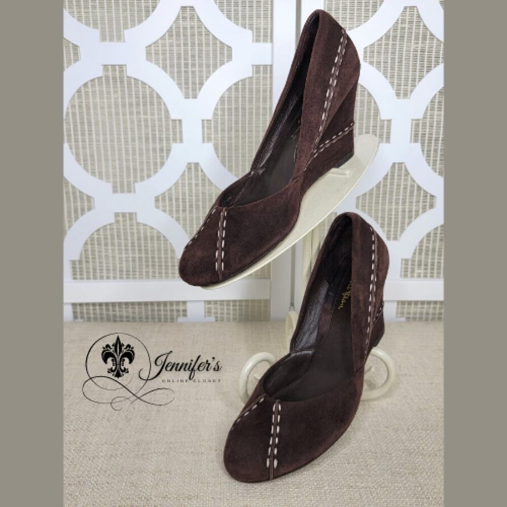 Cole Haan Women's Dark Brown Trina Suede Wedges Size 6.5